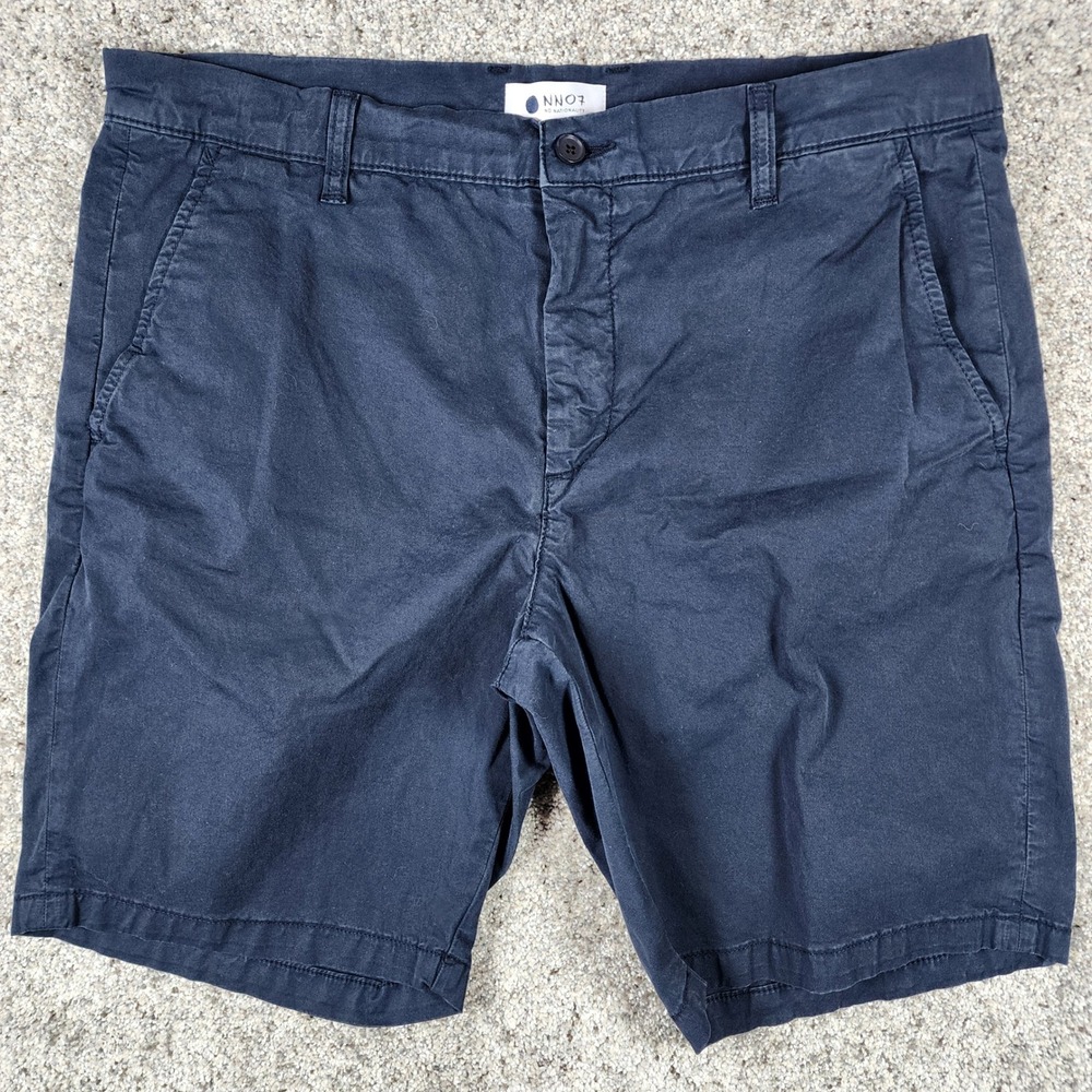 NN07 Craig Shorts Mens 34 Navy Blue Chino Stretch Cotton Excellent Retailed $170
